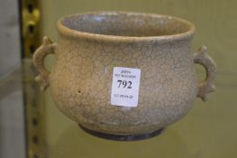 A Chinese crackle glazed censer.