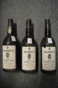 Warres Vintage port 1983, three bottles.