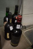 Royal Crown tawny port, one bottle and four other bottles of port and madeira.
