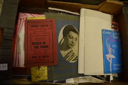 Box of ephemera relating to the theatre.