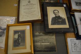 Photographic print of a gentleman in military uniform and four other items.