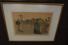 The Last Croquet Game of the Season, colour print.
