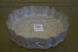 A Chinese crackle glazed brush washer.