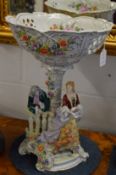 Continental porcelain figural centrepiece.