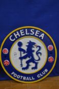 A novelty cast iron Chelsea Football Club sign.