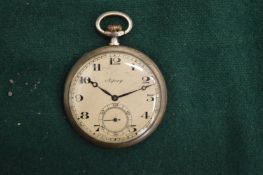 An Asprey silver fob watch.