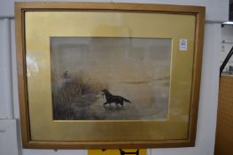 J C Park, retriever collecting a duck, watercolour, signed and dated 1911.