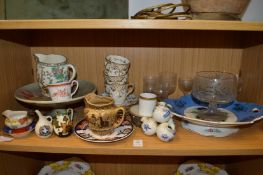 A collection of decorative china and glassware.