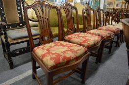 A set of four Georgian style mahogany dining chairs.