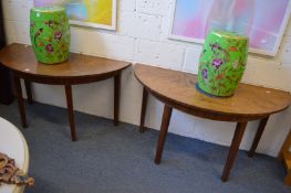 A 19th century mahogany D end dining table comprising a pair of demi lune ends together with two