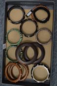 A quantity of decorative bangles.