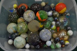 A quantity of marbles.