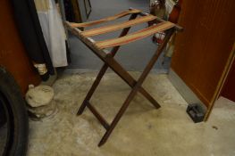 Mahogany butlers tray folding stand.