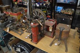 Quantity of early automotive foot pumps etc.