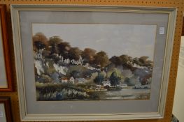 Denis Pannett, The Black Rabbit pub at Arundel, watercolour, signed.