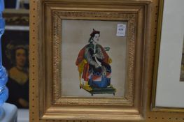 Chinese School, portrait of a seated man, possibly a court official, watercolour.