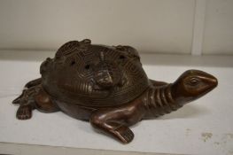 Chinese bronze turtle censer.