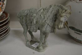 Chinese carved hard stone Tang style horse.