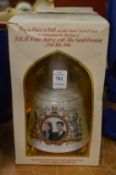 A Wade Bells whisky decanter to commemorate the marriage of Prince Andrew and Sarah Ferguson 1986,
