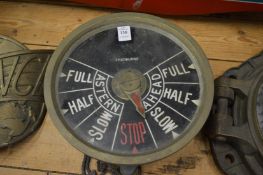A ship indicator dial, full, half, etc.