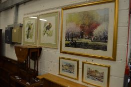 A group of five decorative colour prints.