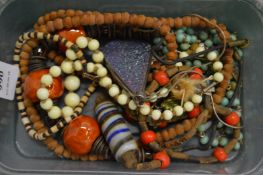 Decorative bead necklaces etc.