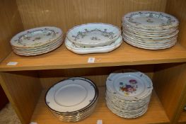 Floral decorated part service, quantity of Royal Doulton Princeton dinner plates and a quantity of