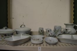 A quantity of Buchan Scottish stoneware to include jugs, dishes and covers etc.