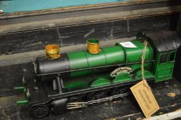 Novelty tin plate model of a train.