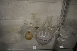 A good cut glass bowl, three large rummers and other glassware.
