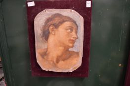 A pair of decorative painted plaques.