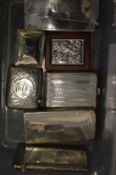 Six silver vesta cases, card cases etc.