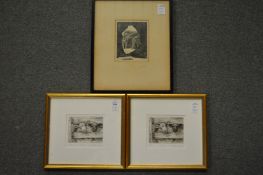Three engravings, two depicting sheep.