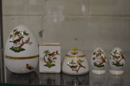 Five small pieces of Herend porcelain.