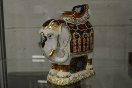 A good large Royal Crown Derby model of an elephant with a howdah.
