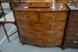 A 19th century mahogany bow front chest of drawers.