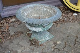 Classical style cast metal urn shaped planter.