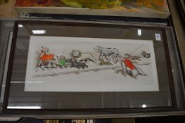 Amusing colour print of dogs and another of a dachshund.