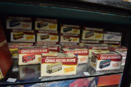 A collection of Great British Buses, replica die-cast buses, boxed.