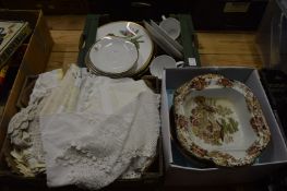 Household linen, decorative china.