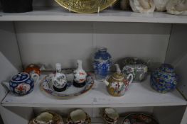 Chinese ceramics to include a famille rose teapot.