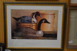 Kathleen Cope Ruoss, Decoys, colour print.