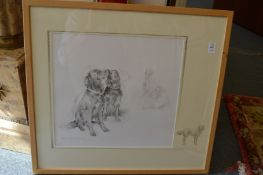 Salli Young, study of dogs, pencil and another similar.