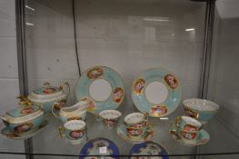 Floral decorated part tea service.