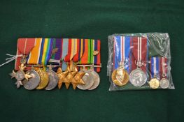 A good group of nine WWI and WWII medals to include MBE presented to Lieut. A Gilroy, Black Watch,