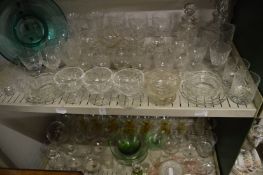 A quantity of cut glass ware to include decanters, drinking glasses etc.