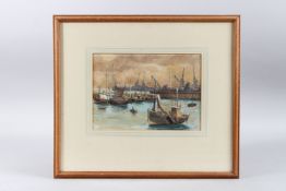 N. G. BLIGH. Folkestone Harbour. Watercolour, initialled. 6.75ins x 9.5ins.