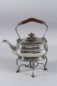 A SILVER SPIRIT KETTLE ON STAND. Sheffield 1924. Weight 38ozs.