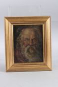 CONTINENTAL SCHOOL. Head study of a gentleman with a white beard. Oil on board, signed. 6.75ins x