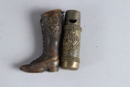 TWO BRASS WWI BOOT WHISTLE VESTAS.
